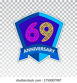 69 Years Anniversary Celebration Vector Template Design Illustration