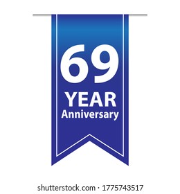 Ilustración de diseño de plantillas vectoriales de celebración de 69 años