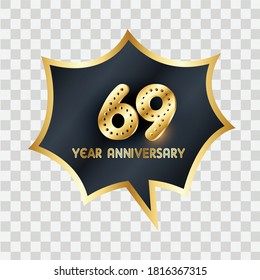 Ilustración de diseño de plantillas vectoriales de celebración de 69 años
