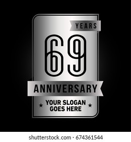 69 years anniversary design template. Vector and illustration.