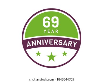 69 years anniversary image, 69 year Anniversary logo isolated on white background