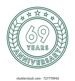 69 years anniversary logo template. 
