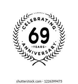 69 years design template. 69th vector and illustration.