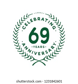 69 years design template. 69th vector and illustration.
