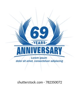 69 years design template. Anniversary vector and illustration template.
