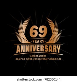 69 years design template. Anniversary vector and illustration template.