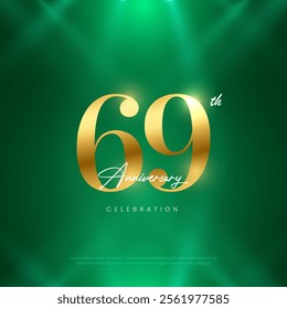 69th Anniversary celebration, Sixty-ninth year Anniversary celebration on lights background for celebration event, festive illustration.