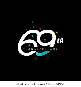 69th anniversary logo vector template