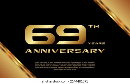 69th Anniversary logotype. Anniversary celebration template design for booklet, leaflet, magazine, brochure poster, banner, web, invitation or greeting card. Vector illustrations.