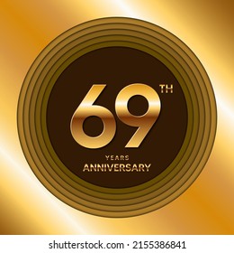69th Anniversary logotype. Anniversary celebration template design for booklet, leaflet, magazine, brochure poster, banner, web, invitation or greeting card. Vector illustrations.