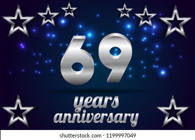 69th Anniversary numbers. background for anniversary
