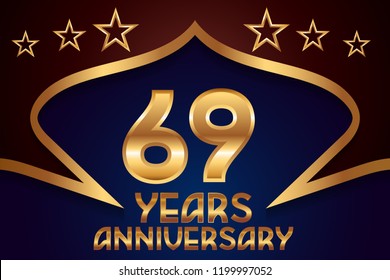 69th Anniversary numbers. background for anniversary