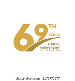 Plantilla de diseño del 69º aniversario. ilustración de plantilla de vector