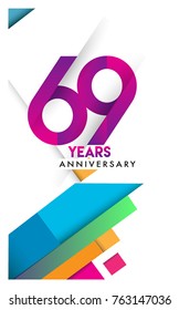 69th Years Anniversary Logo Vector Design Stock Vector (Royalty Free ...