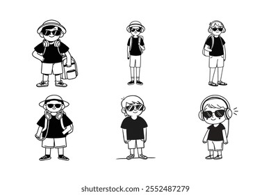 6-bundle sweet boy sunglasses hat