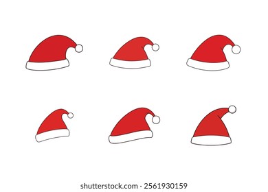 6-bundle template of different santa hat