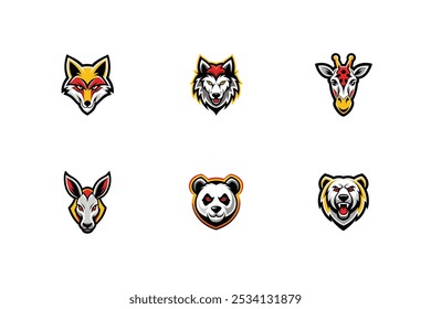 6-bundle-vector of wild life animal vector Illustration