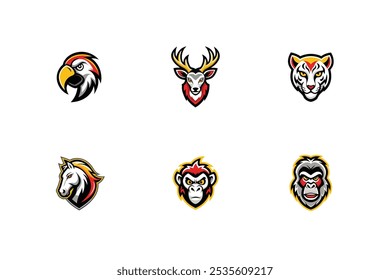 6-bundle-vector of wild life animal vector Illustration