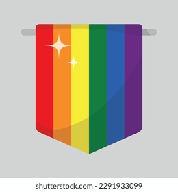 6-Color Pride Flag vector illustration. Colorful striped flag icon. Pride month illustration. Vector stock illustration