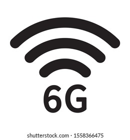 6G 6th generation mobile / cellular network wireless speed flat vector icon for apps and websites