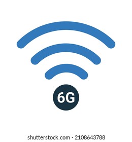 6g móvil, móvil, icono de red. Diseño vectorial simple editable aislado en un fondo blanco.