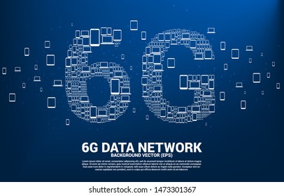 6G Data technology from device icon. Concept for mobile telecommunication global network.