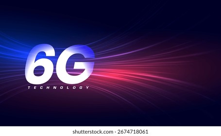 Banner-Vektorgrafik der 6g-Technologie des digitalen Internets