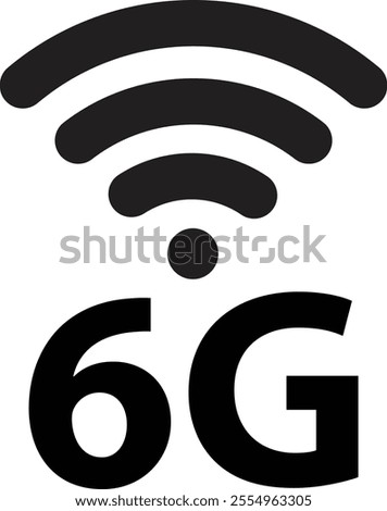 6G internet icon isolated on white background . 6g icon with wifi symbol . Vector illustration