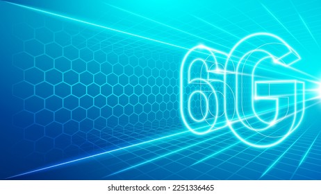 6G Internet Network Ultra Extreme High Speed New Fastest Data Connection Worldwide Technolgy Vector Backdrop Background Illustration.