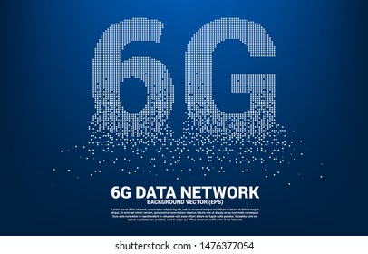 6G mobile networking from small square pixel. Concept for mobile sim card technology and network.