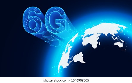 6G new wireless internet wifi connection. Global network high speed innovation connection. technology background. vector.