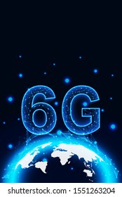 6G new wireless internet wifi connection. Global network high speed innovation connection. technology background. vector.