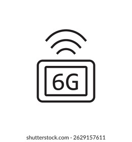 6g signal icon isolated on white