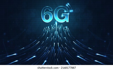 Concepto de tecnología 6G. fondo de concepto de conexión de red moderna. conexión global y concepto de red de internet, redes de nueva generación. diseño vectorial.