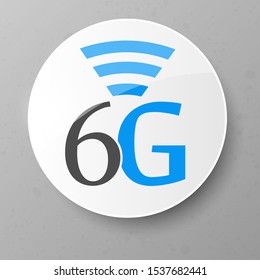 6G Vector Icon. 6th Generation Wireless Internet Network Connection Information Technology Illustration. Mobile devices telecommunication business web networking.