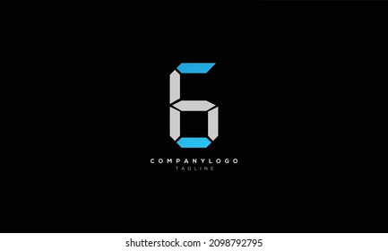 6H H6 Abstract initial monogram letter alphabet logo design
