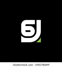 6J or J6 - logotype. Design element or icon. Letter J and number 6 - logo.