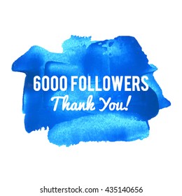 6K 6000 Followers Thank You card for social network friends image 