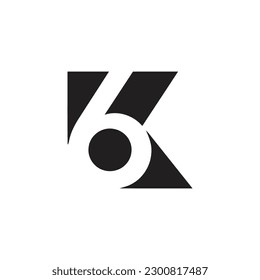Diseño original de logotipo en monograma de 6 k letras, vector de diseño de icono de logotipo Carta 6K. ilustración vectorial del logotipo de monograma.