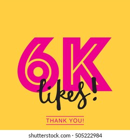 6K Likes Online Social Media Thank You Banner 