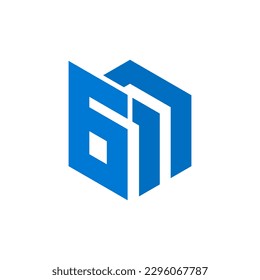 Ilustración vectorial del logotipo del hexágono GM 6M