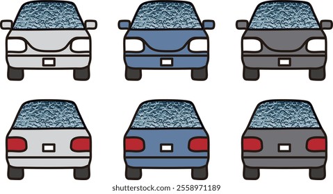 6-piece set of frozen car windows