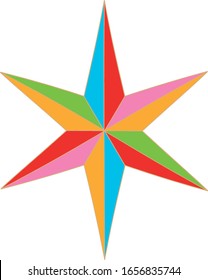 
6-pointed star colorful geometric single