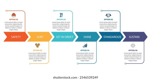 6s methodology banner design for workplace organization
