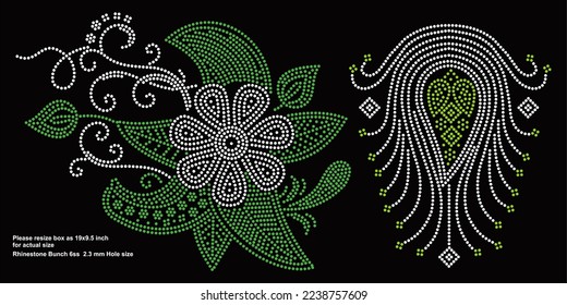 6ss Rhinestone Template Vector Design for Abaya, SHirt, Girl Fashion