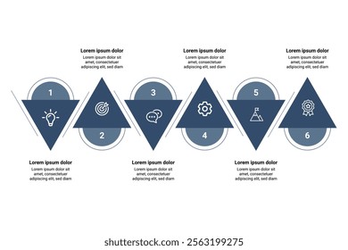 6-Step Business Vision Triangle: Clean Infographic Design for Engaging Presentations | Flat Vector Style