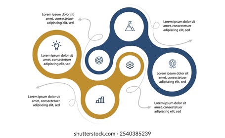 6-Step Circular Infographic Template for Presentations – Minimalist Vector Design, Perfect for Process Flow, Data Visualization, and Workflow Diagrams.