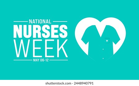 6. bis 12. Mai ist National Nurses Week Hintergrund Vorlage. In: Medical and Health Care Concept. Jährlich in den Vereinigten Staaten gefeiert. Vielen Dank Krankenschwestern oder Ehre der Krankenschwestern und Ärzte Hintergrund