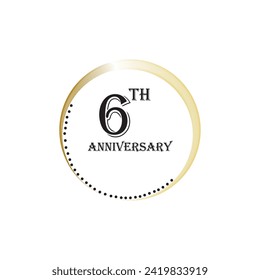 6th anniversary design with gradient