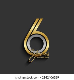 6th anniversary logotype. Anniversary celebration template design for booklet, leaflet, magazine, brochure poster, banner, web, invitation or greeting card. Vector illustrations.